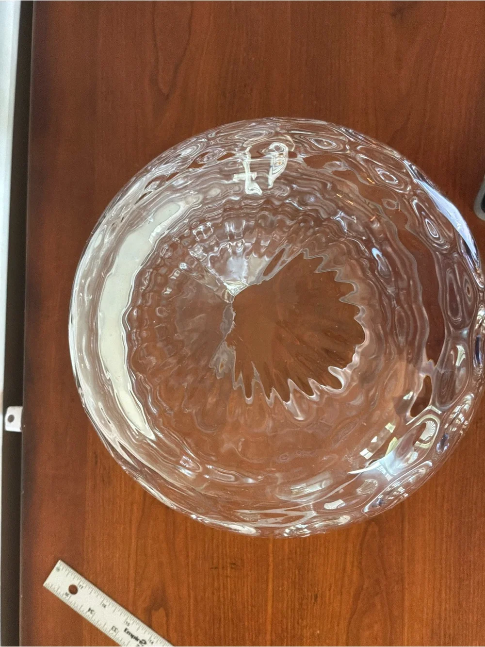 Vintage Bohemian Clear Textured Bubble Glass Large Vase